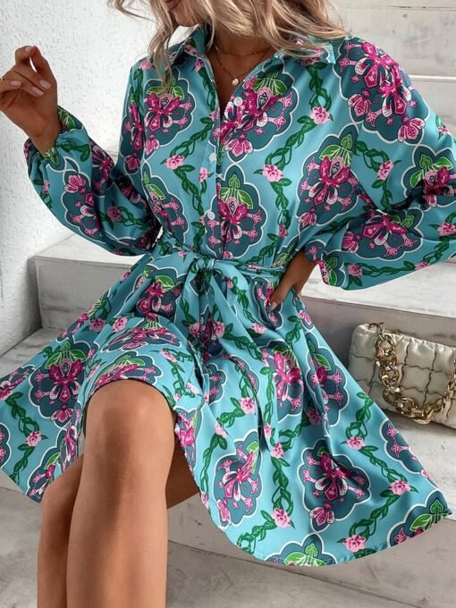 Robe Champêtre Chic Turquoise