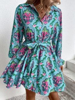 Robe Champêtre Chic Turquoise
